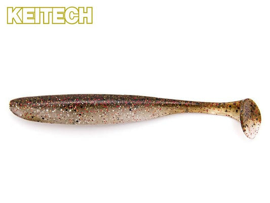 Keitech Easy Shiner Gummifisch für Barsch und Zander in natürlicher Färbung, detaillierte Textur und flexible Beweglichkeit.