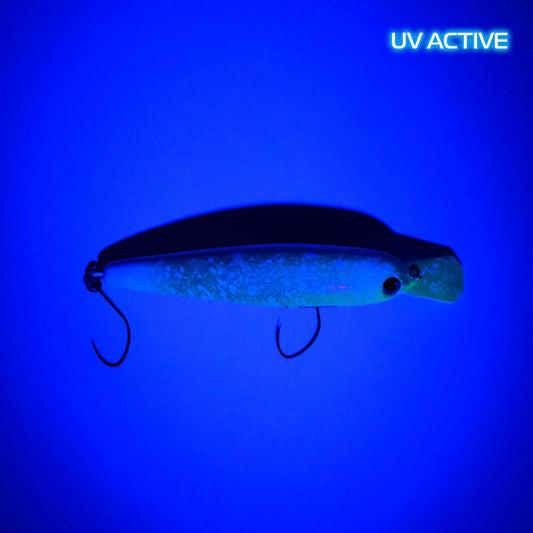 ROB Lure Blanky 65F EM05 wobbler in UV color, showcasing its streamlined design and vibrant finish for effective fishing.