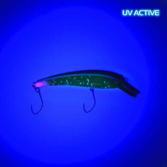 ROB Lure Blanky 65F EM06 wobbler with UV finish, showcasing a vibrant color pattern and realistic details for fishing.