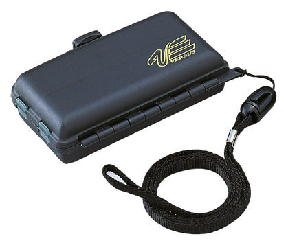 Schwarze Meiho VS-310 Tacklebox mit mehreren Fächern für Angelzubehör, robustes Kunststoffgehäuse, seitliche Griffe