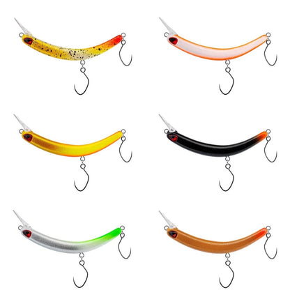 PROBAITS Tumbling Banana Wobbler – Forellen Crankbait Overhead Lip-Crank 6er SET1