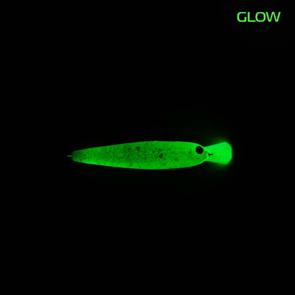 ROB Lure Blanky 65F EM05 wobbler in glow finish, showcasing vibrant colors and realistic design for fishing.