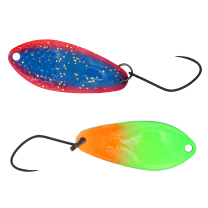 Angler'z System Antem Dohna FA03 Angelblei, silberfarben, runde Form, für Forellenangeln, auf einem Angelhaken liegend