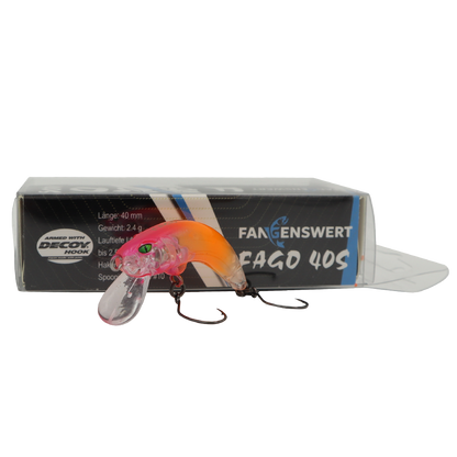 Fangenswert FAGO 40S EA02 UV Aktiv Wobbler Forellenköder