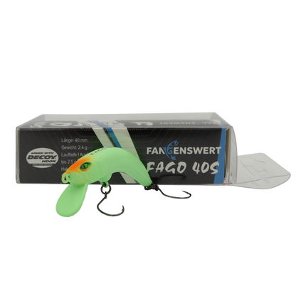 Fangenswert FAGO 40S EA04 UV Aktiv Wobbler Forellenköder