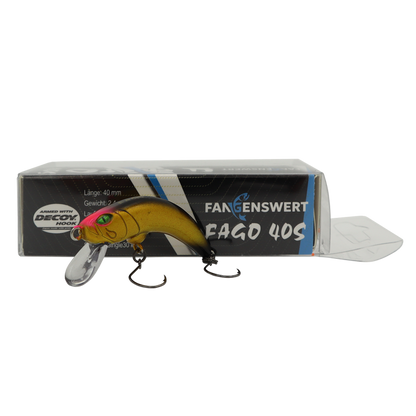 Fangenswert FAGO 40S EA05 UV Aktiv Wobbler Forellenköder