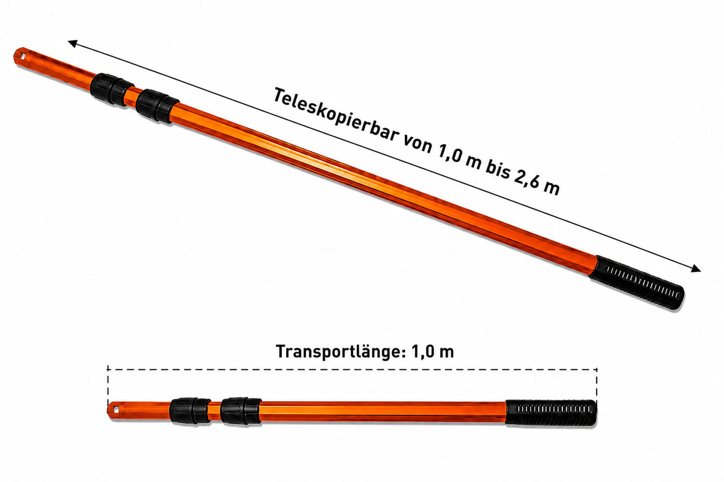 Forellenkescher SAFETY FIRST bis 3 m – Teleskopkescher mit 40 cm Netztiefe