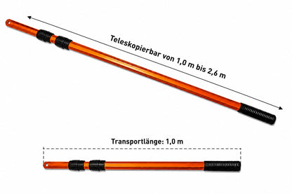 Forellenkescher SAFETY FIRST bis 3 m – Teleskopkescher mit 40 cm Netztiefe
