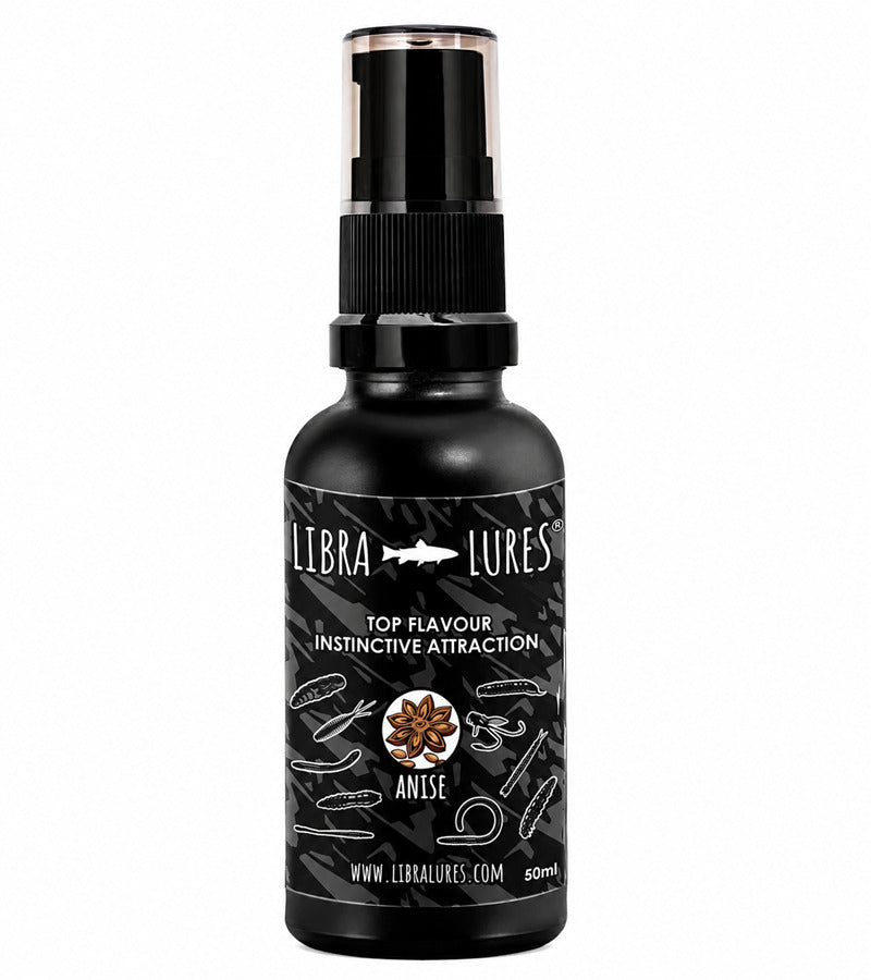 Libra Lures Aroma Spray Anis, Lockstoff für Angeln, verführerischer Geschmack und Duft, beugt Fische an