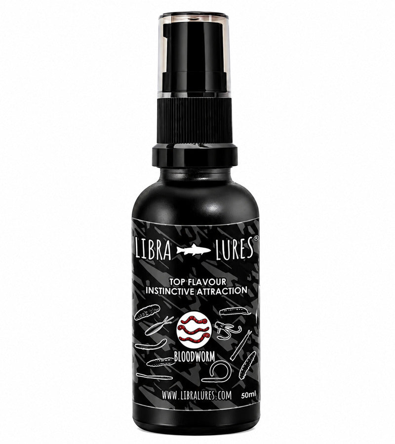 Libra Lures Aroma Spray Flavour Attractant mit Blutwurm-Duft, für Angelköder und Fischfang, in Sprühflasche.