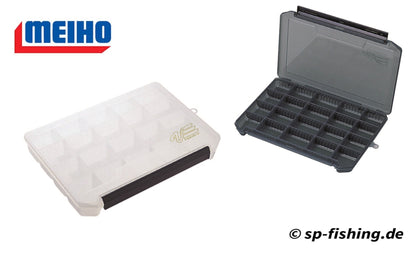 Meiho VS-3020 ND Angelköderbox mit mehreren Fächern und Griff, ideal für Angler zur sicheren Aufbewahrung von Ködern.