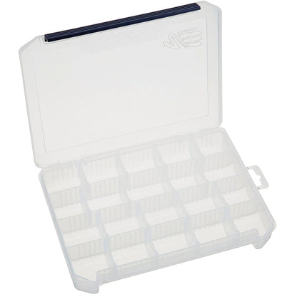 Meiho VS-3020 ND Köderbox, transparente Kunststoffbox mit Maßen 25x19x4cm für Angelzubehör.