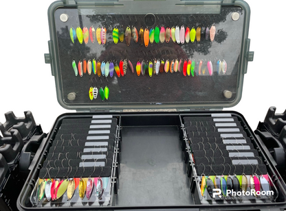 SP-Fishing Meiho spooneinlage for 7070/7070N tacklebox with organized compartments for fishing lures and accessories.