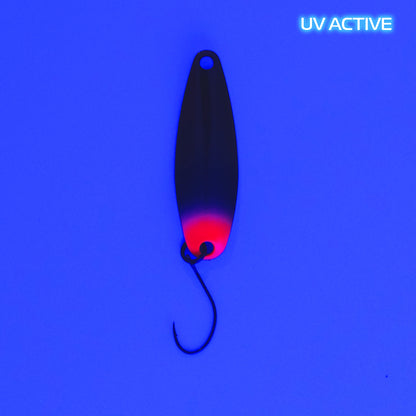 Fangenswert RAFFT EA09 spoon in UV color, featuring a sleek design and shiny finish for effective fishing.