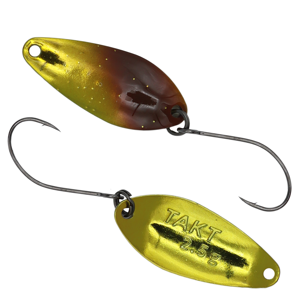 Fangenswert TAKT 2,5 g Löffel, detailreiche Aufnahme der Angelrute mit Griff und Haken, hochwertige Angelzubehör.