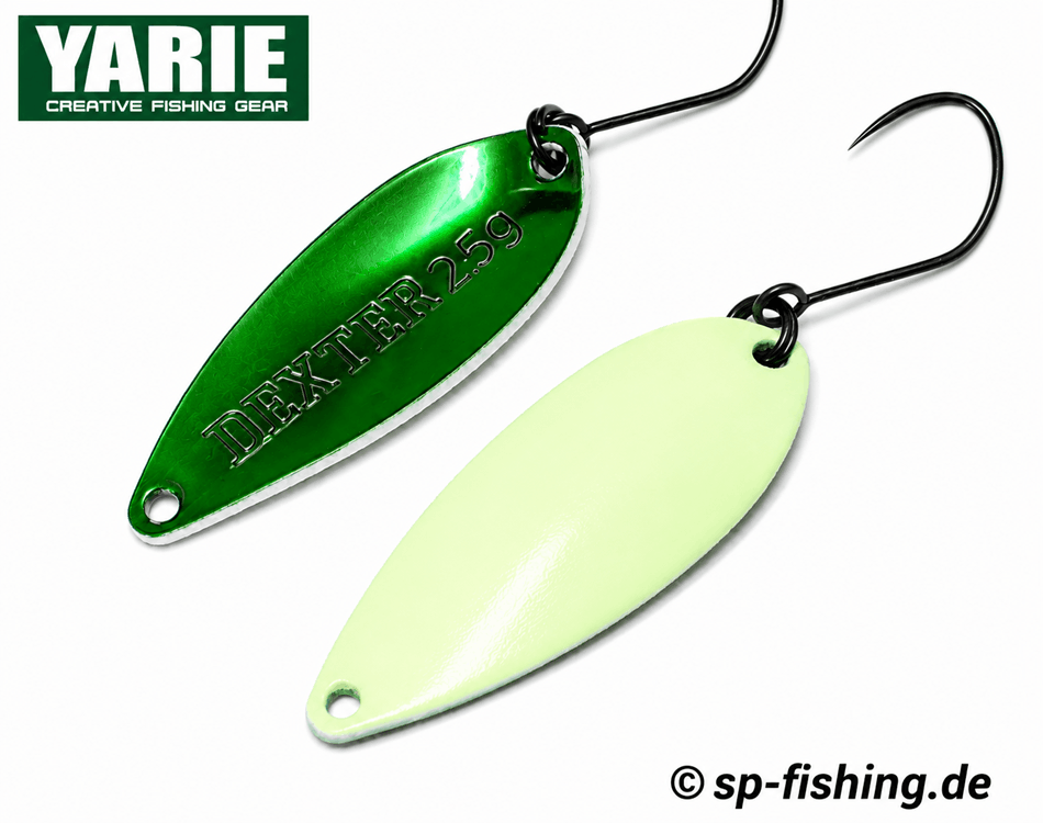 Yarie Spoon DEXTER Sonderfarbe #5 Geen Glow, handgefertigter Löffel mit spezieller Farbgebung, langlebige Edelstahlkonstruktion