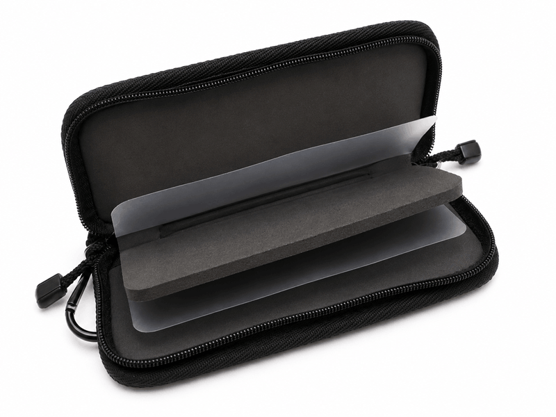 Yarie Spoon Wallet Tasche aus Leder mit Reißverschluss und Kartenfächern, braun, langlebiges Design, ideal für unterwegs