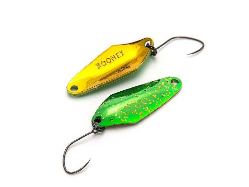 Nories Masukuroto Rooney Spoon im Impact Green, 28g, mit grüner Lackierung und stabiler Form für Angeln und Köderfisch.