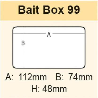 Meiho Bait Box 99 Angelköderbox mit mehreren Fächern für Köder und Angelausrüstung, robustes Tacklebox-Design.