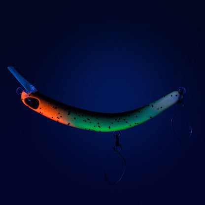 PROBAITS Tumbling Banana Wobbler – Forellen Crankbait Overhead Lip-Crank 10435 GLOW