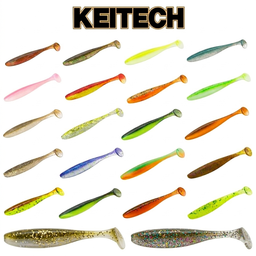 Keitech Easy Shiner Gummifisch für Barsch und Zander, detailreiche Nahaufnahme eines flexiblen Fischimitats