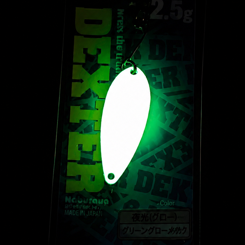 Yarie Löffel Dexter Sonderfarbe #5 Geen Glow, handgefertigter Löffel mit auffälliger grüner Leuchtfarbe und ergonomischem Design