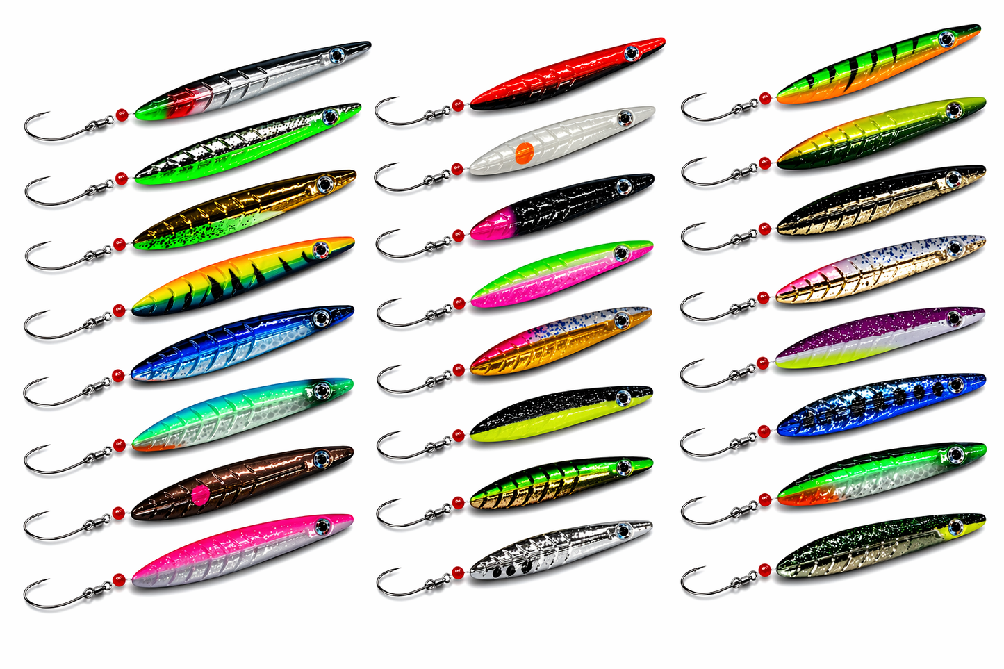 Troutwerk ParaLAXX 5g Inlineblinker Meerforellenblinker, silberfarben mit rotem Kopf, zum Angeln auf Meerforellen.