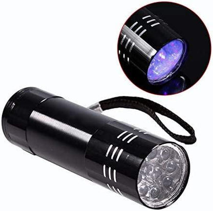 Aluminium 9 LED UV Schwarzlicht Leuchte - Outdoor Taschenlampe - SP-Fishing